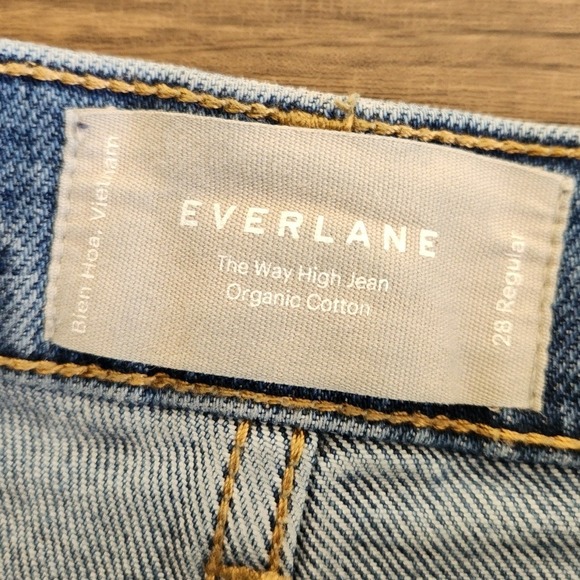 Everlane The Way High Jean Organic Cotton Button Fly Straight Leg 28 Regular - Picture 5 of 10